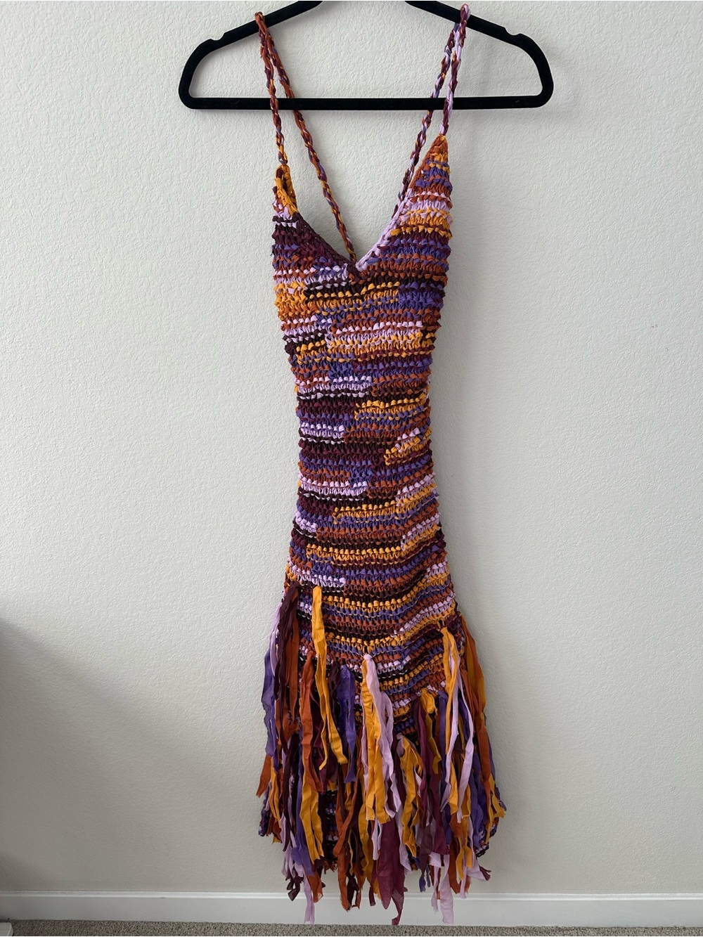 ULLA JOHNSON Emmalina Crochet
Fringe Cotton & Silk Maxi Dress SZ P - Picture 3 of 10